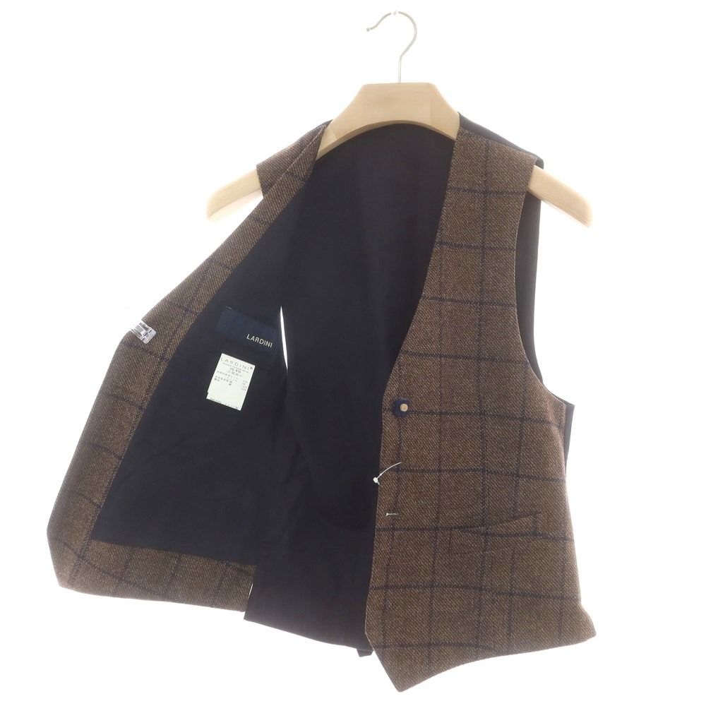 中古】ラルディーニ LARDINI ウールカシミヤ チェック ドレス系ジレ