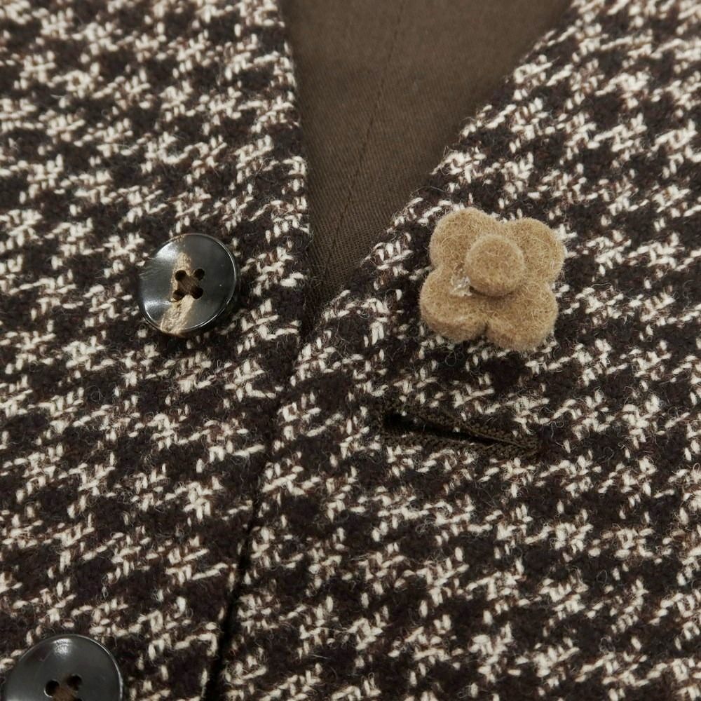 中古】ラルディーニ LARDINI ウール チェック ドレス系ジレ ベスト