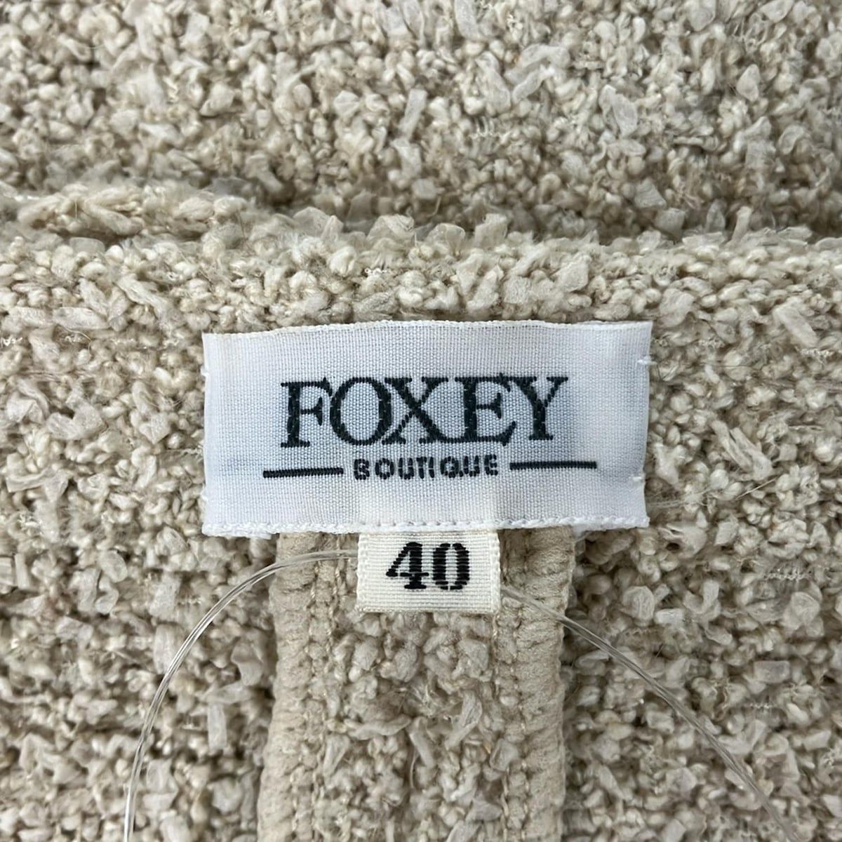フォクシー FOXEY ボレロ 長袖 ニット リボン 40 ベージュ フォクシー FOXEY ボレロ 長袖 ニット リボン 40 ベージュ フォクシー