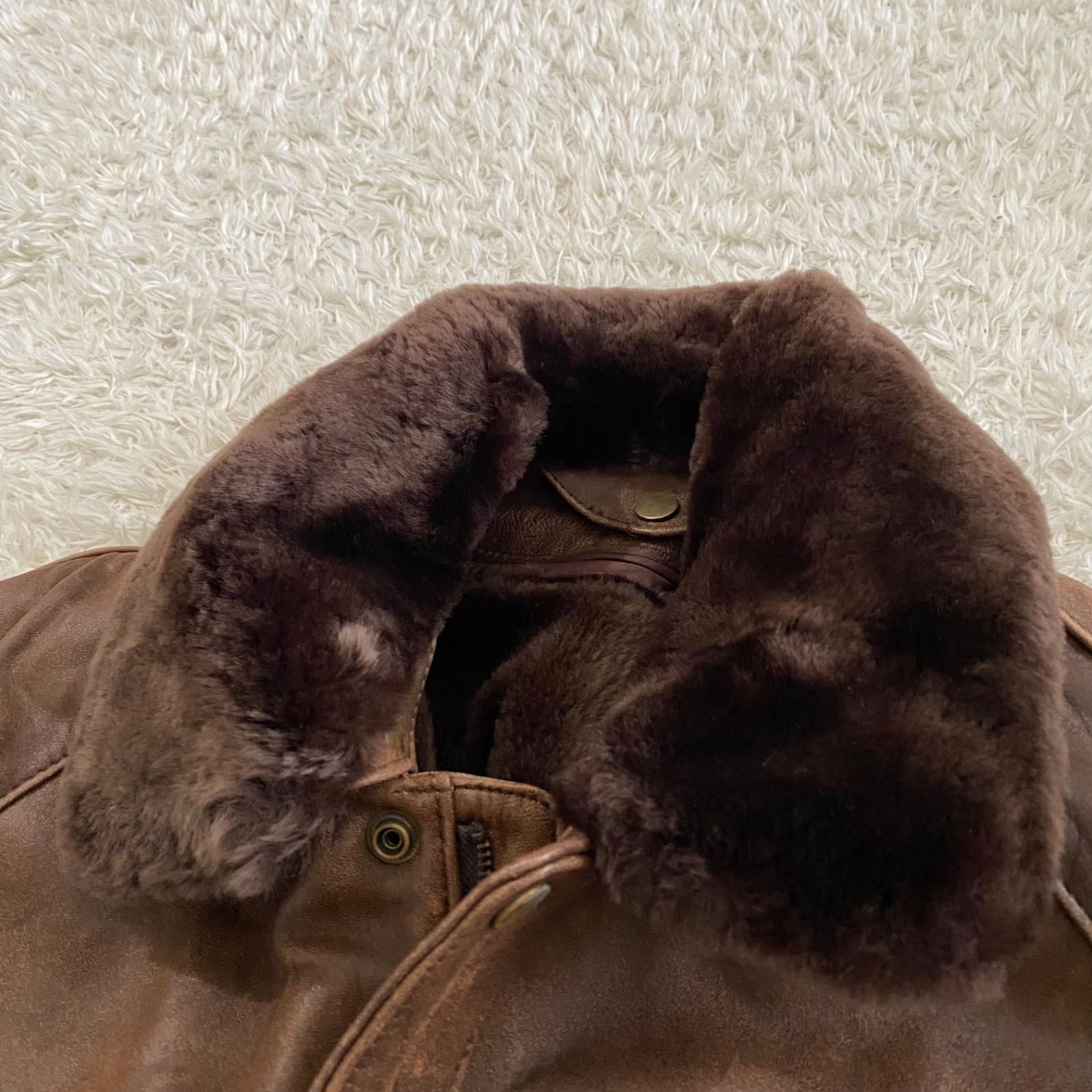 ③vintage ヴィンテージ G-1 A-2フライトレザージャケット ムートン 襟