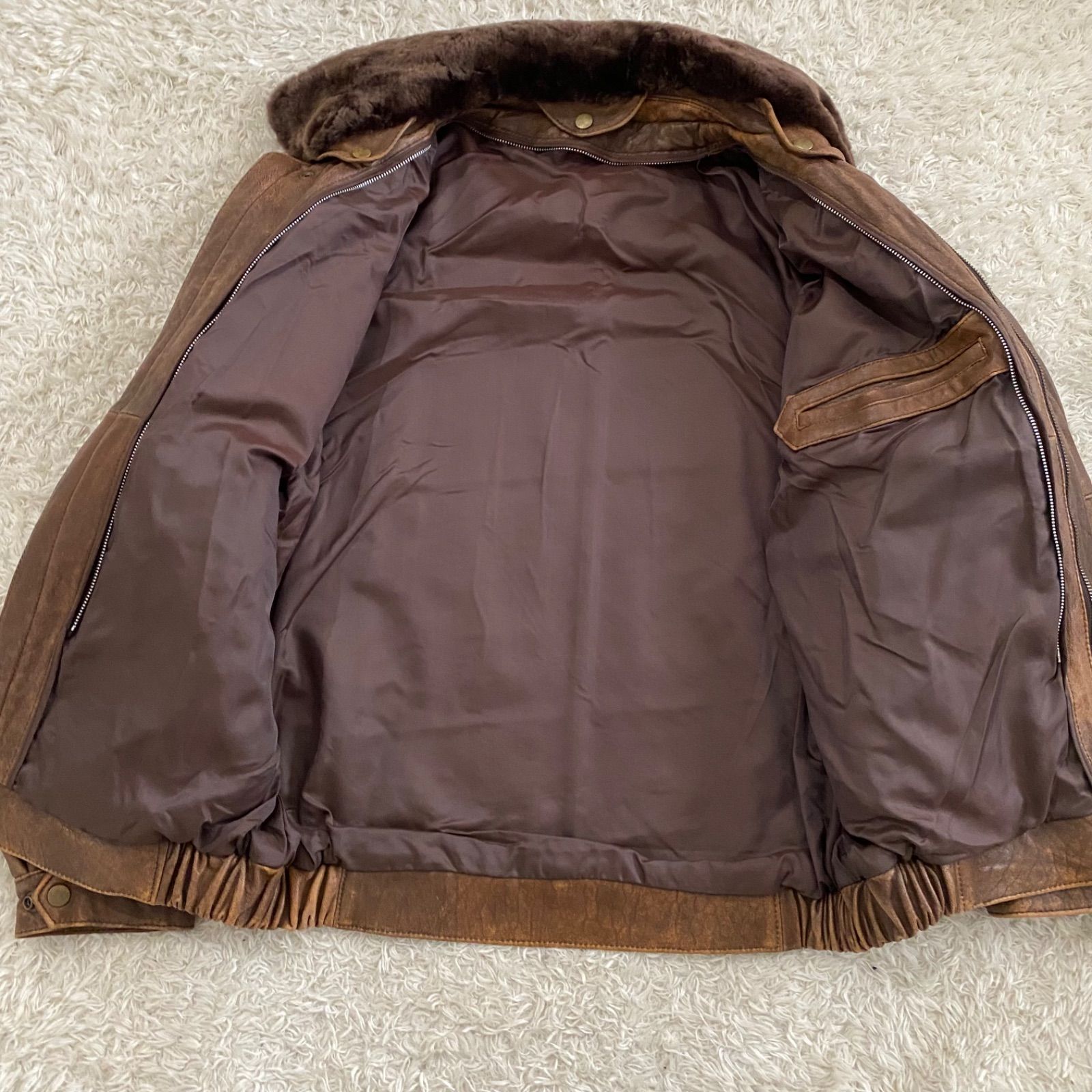 ③vintage ヴィンテージ G-1 A-2フライトレザージャケット ムートン 襟