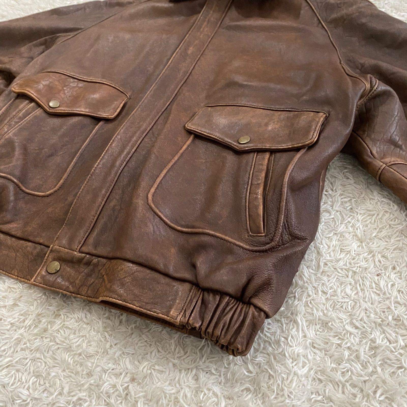 ③vintage ヴィンテージ G-1 A-2フライトレザージャケット ムートン 襟