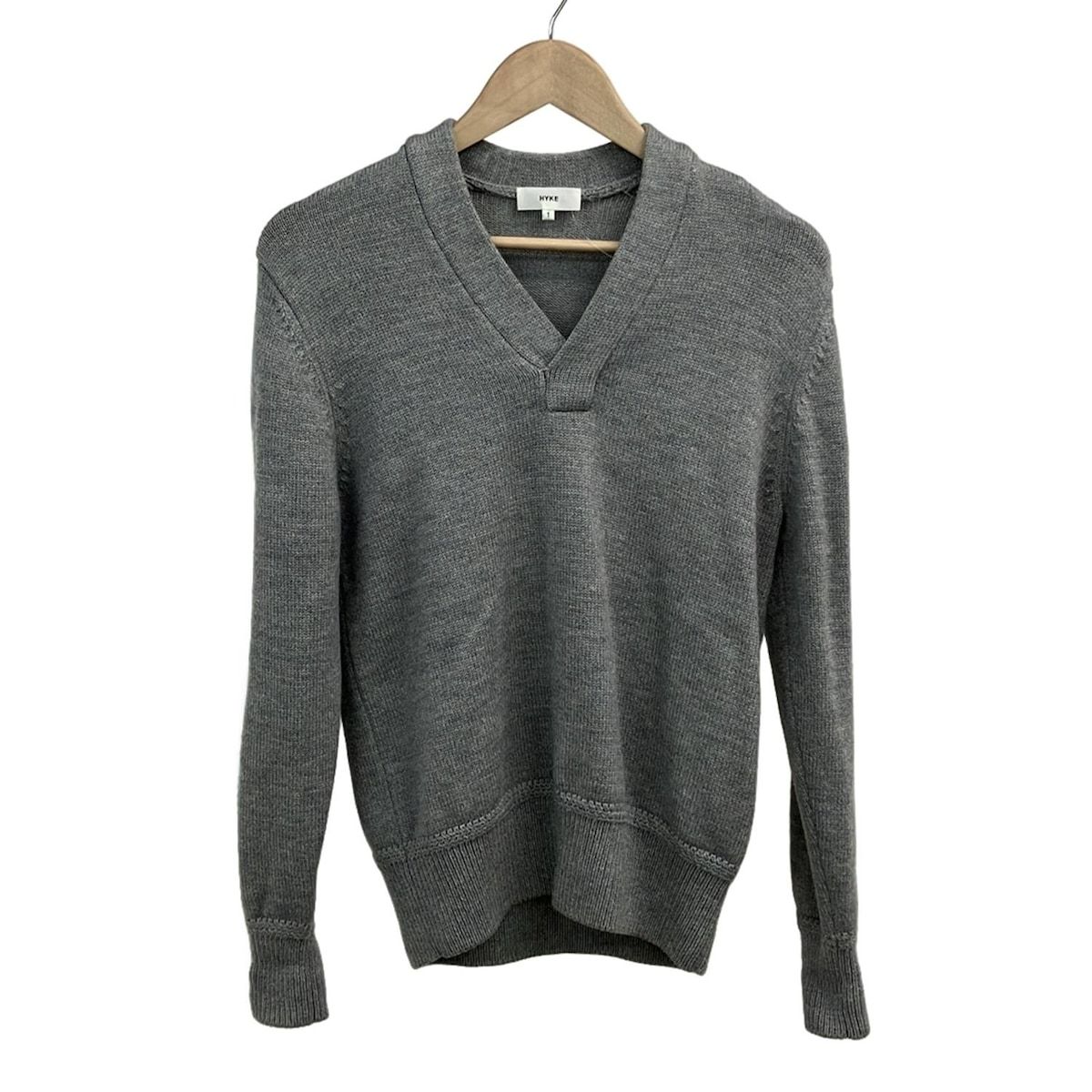 HYKE(ハイク) 長袖セーター サイズ1 ユニセックス - ライトグレー 深V