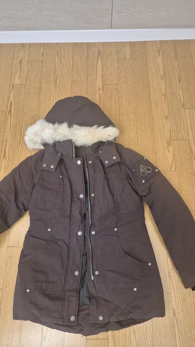 ムースナックルズ キッズ ダウン ブラウン ファー フーディー 12