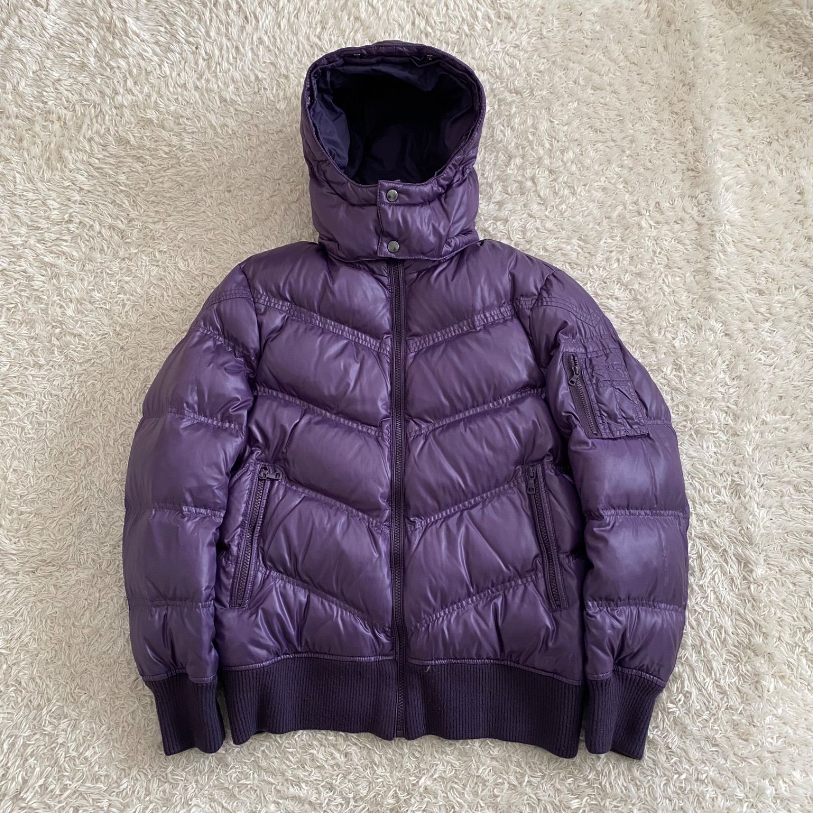 old UNIQLO ユニクロ ダウンパーカー 光沢 平成ギャル お兄系 短丈 y2k