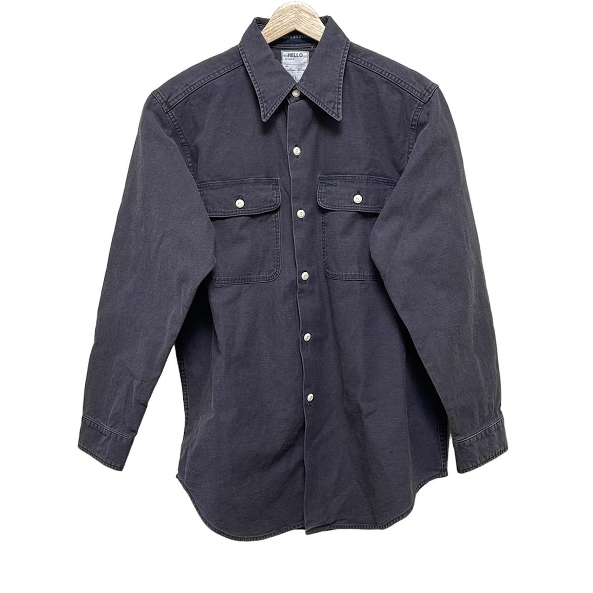 マディソンブルー 長袖シャツブラウス サイズS レディース MB 999 5103 グレーパープル デニム ダメージ加工 HAMPTON BACK SATIN SHIRT