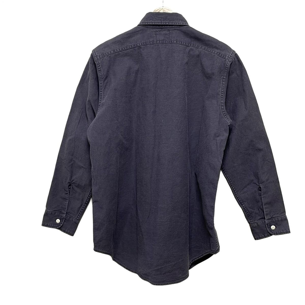 マディソンブルー 長袖シャツブラウス サイズS レディース - MB 999-5103 グレーパープル デニム ダメージ加工 HAMPTON BACK SATIN SHIRT