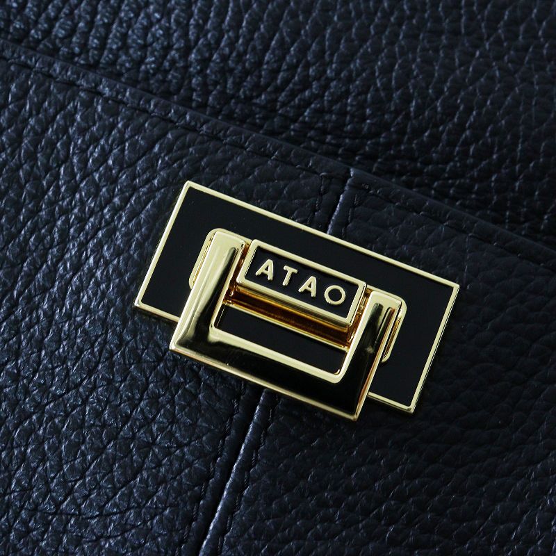美品 アタオ ATAO WEEKEND レザー2wayバッグ/ブラック ウィークエンド