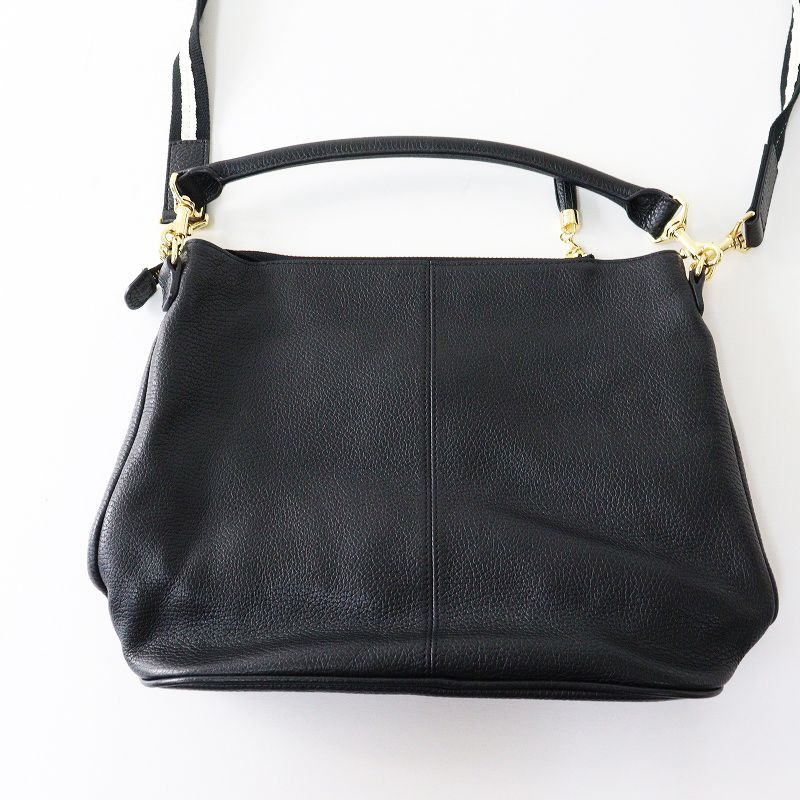 美品 アタオ ATAO WEEKEND レザー2wayバッグ/ブラック ウィークエンド