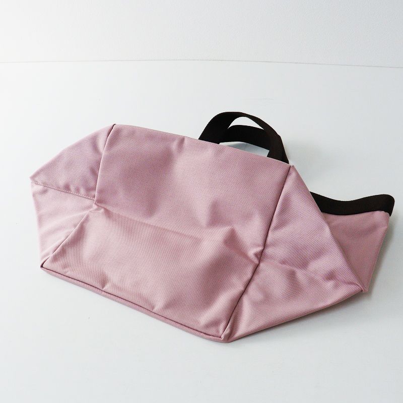 美品☆エルベシャプリエ トートバッグ コーデュラ 舟型 725C ピンク L