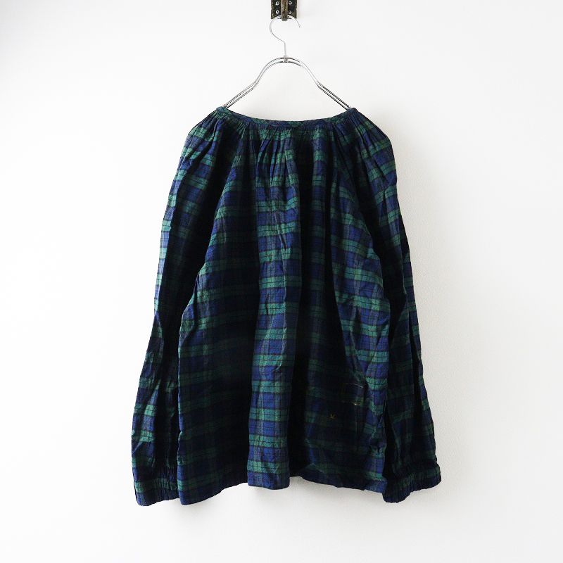 2025 SS 45 R rpm フォーティファイブアール インドカディミニタータンのチロルブラウス ネイビー チェック プルオーバー