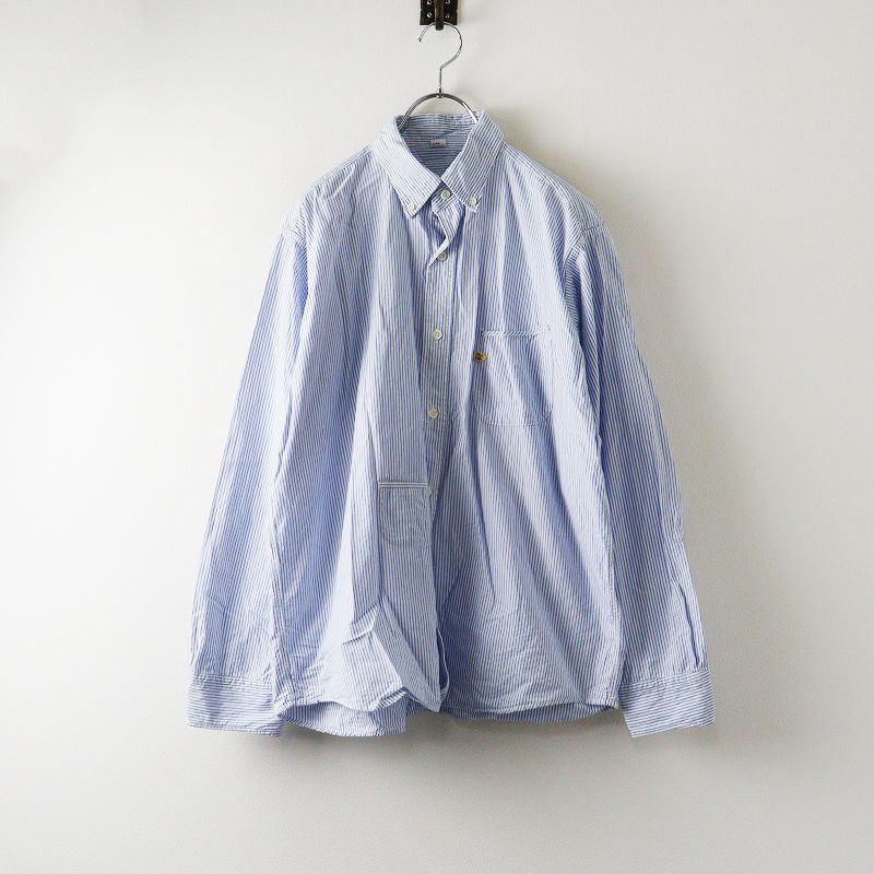 5219【美品】45R 先染めダンプの908オーシャンプル ストライプ シャツ