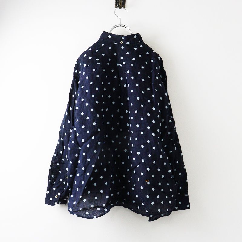 45 R rpm フォーティファイブアール インド リネンドットプリントの908オーシャンボタンダウンシャツ 3 ネイビー