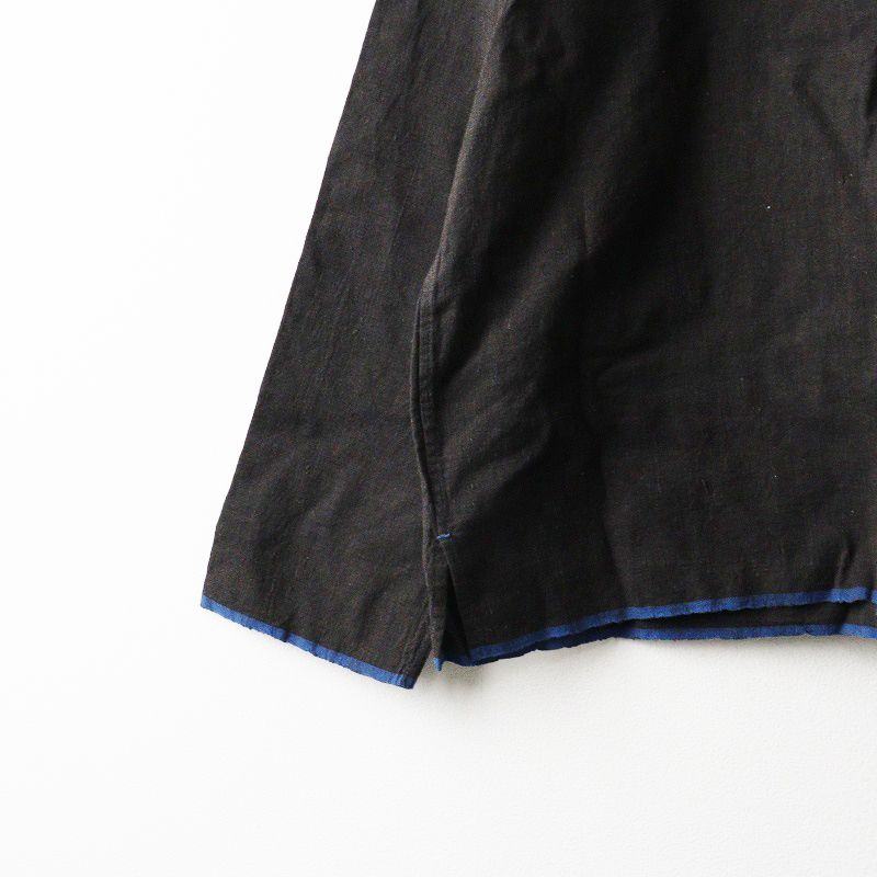  45 R rpm フォーティファイブアール 歳時記ブラウス 上巳 0 ダークグレー カディ ビーズネックレス＆ミニバッグ付 長袖 シャツ ブラウス