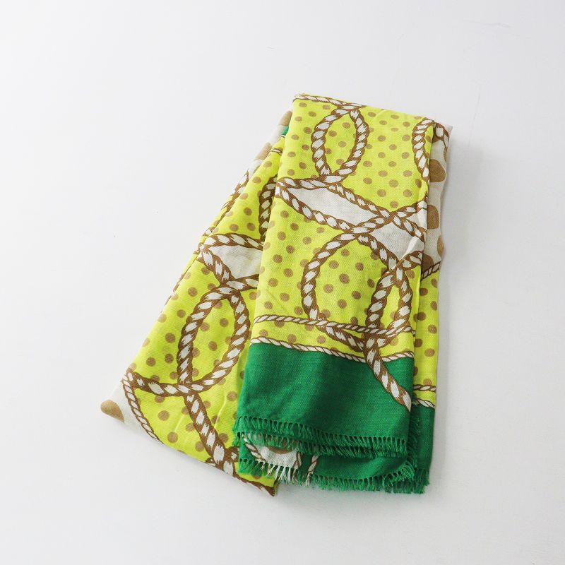 45 R rpm フォーティファイブアール 大判 木綿 風呂敷 スカーフ グリーン系 ストール ショール