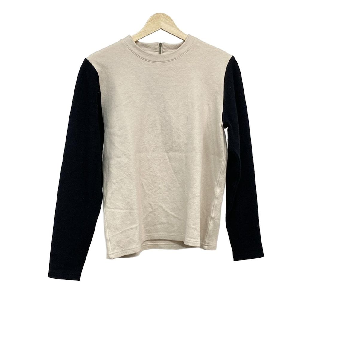 HYKE ハイク 長袖カットソー サイズ2 M レディース - アイボリー×黒 プルオーバー ウール