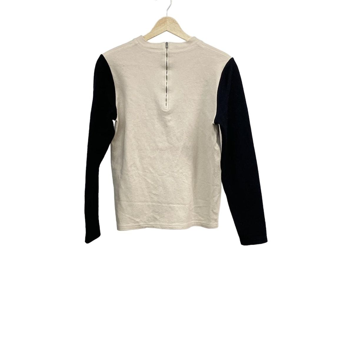 HYKE ハイク 長袖カットソー サイズ2 M レディース - アイボリー×黒 プルオーバー ウール