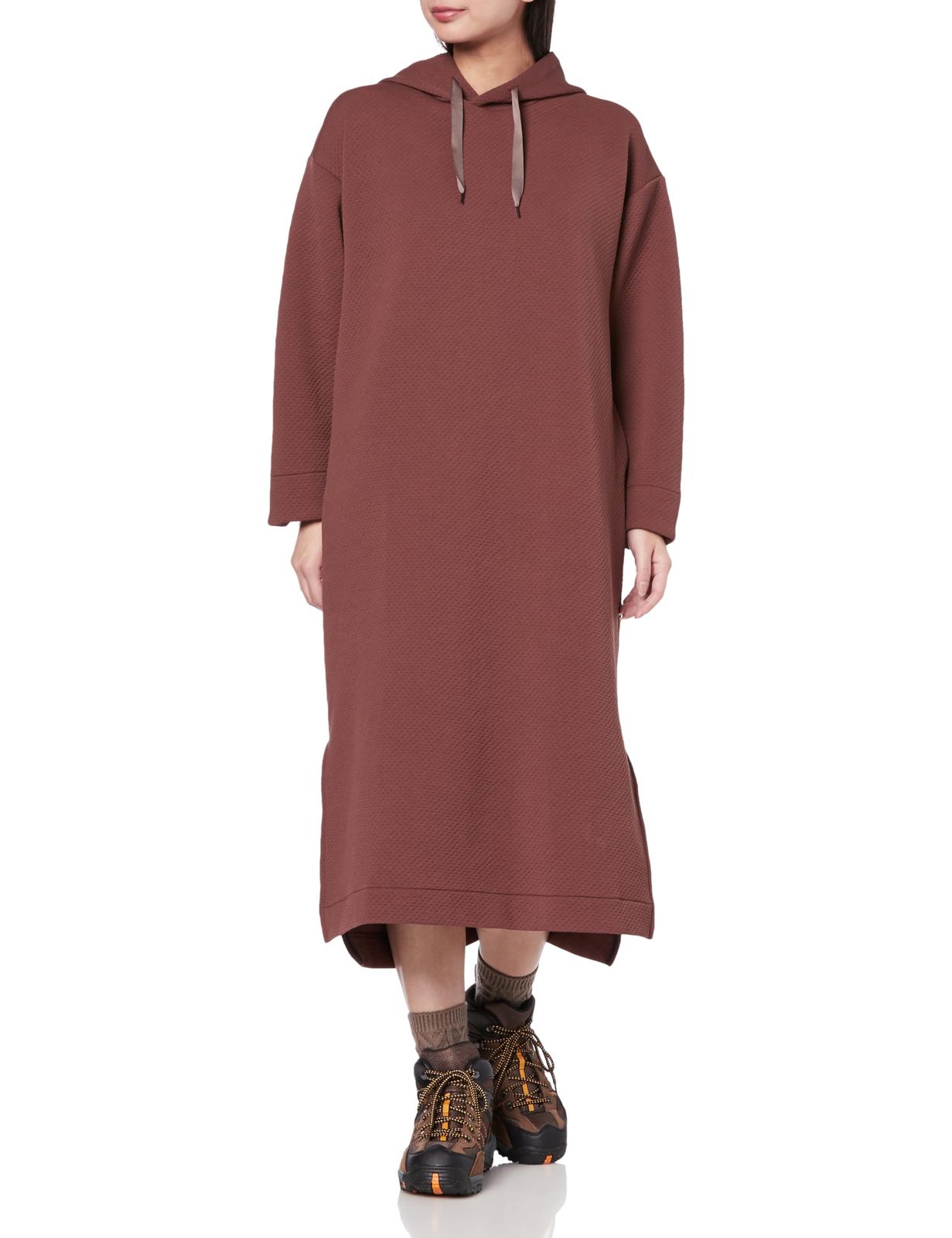 ミズノ ブレスサーモ リップルキルト ワンピース 吸湿発熱 UPF 15 アウトドア レディース シナモンブラウン S