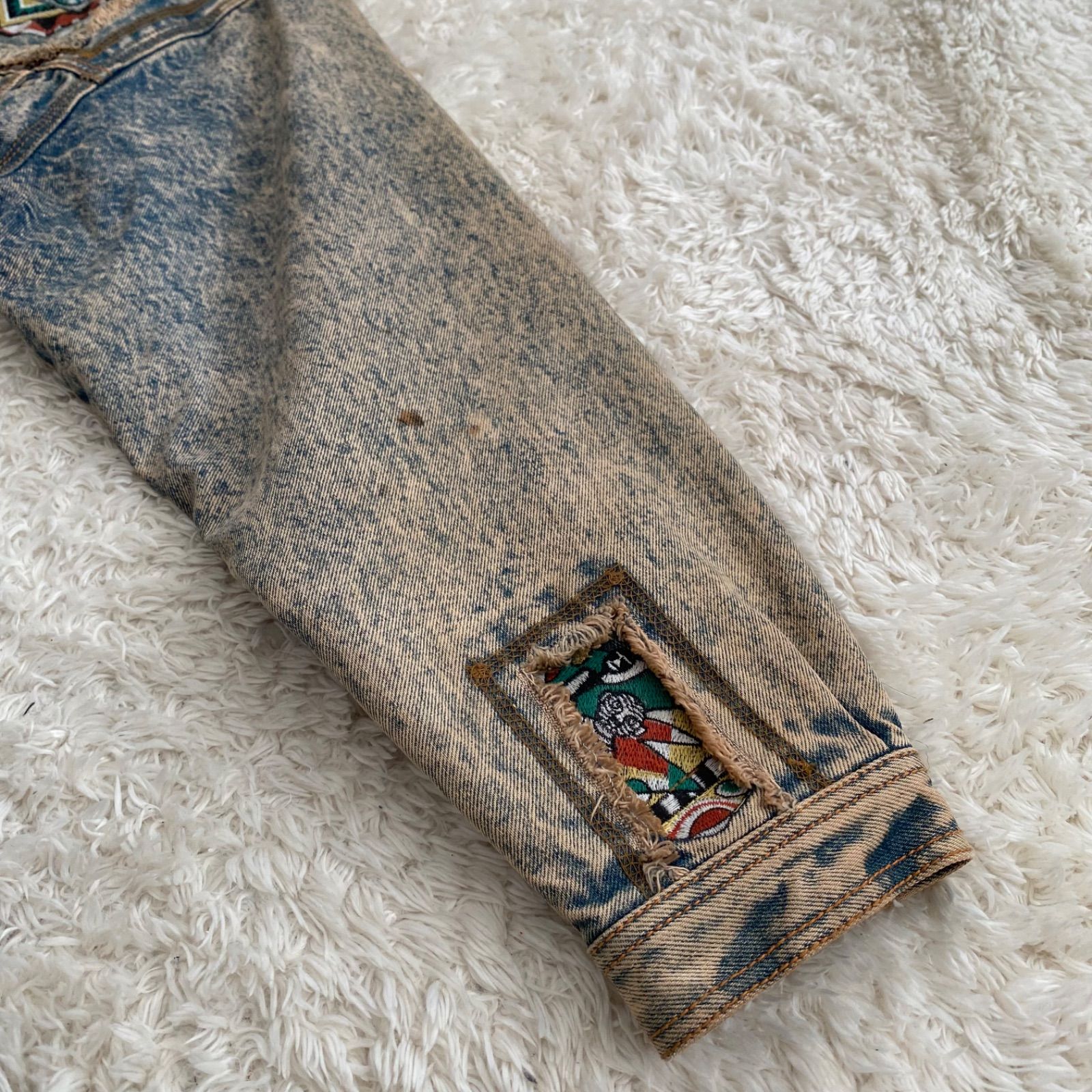 kansai o2 山本寛斎 デニムジャケット 短丈 アート 刺繍 平成 y2k