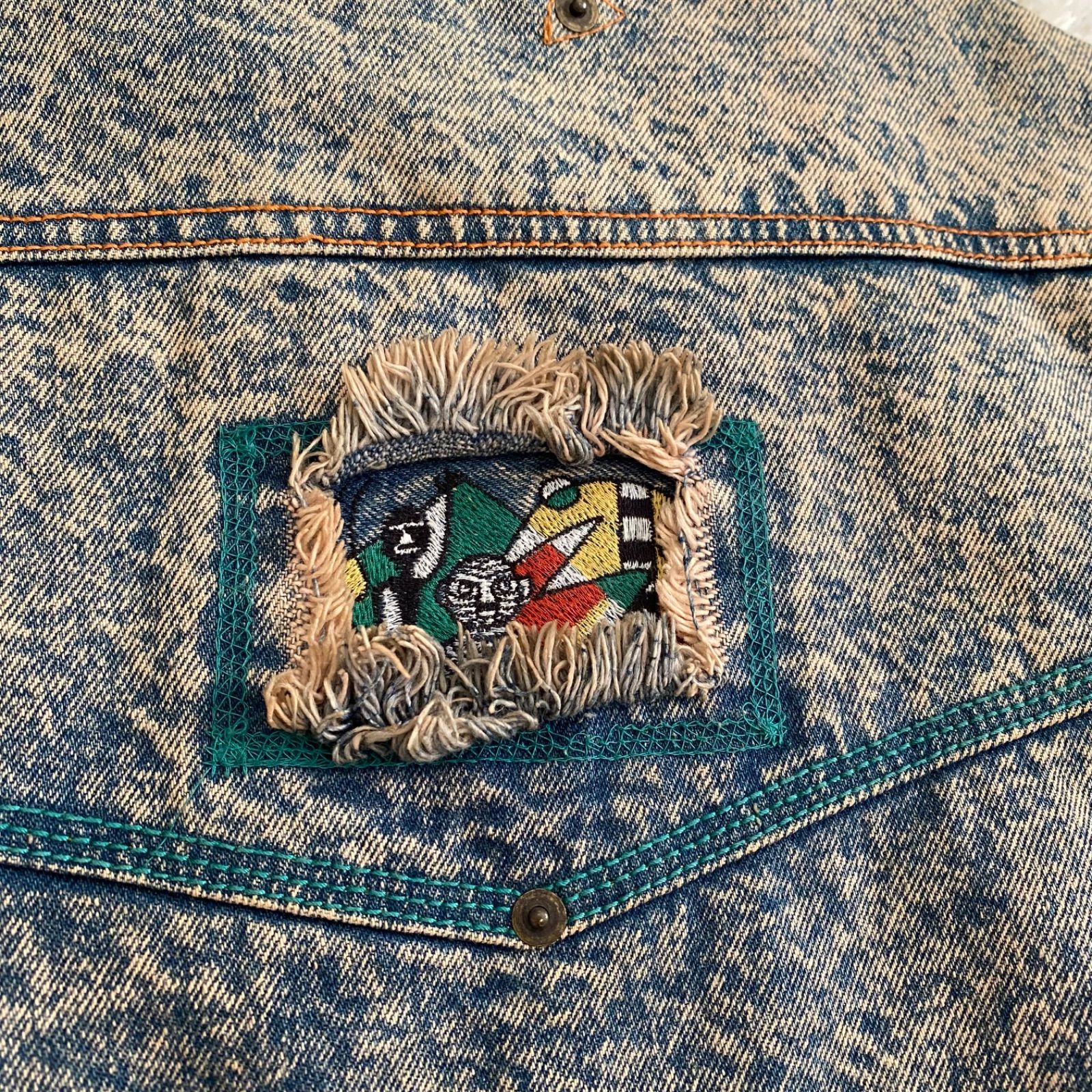 kansai o2 山本寛斎 デニムジャケット 短丈 アート 刺繍 平成 y2k