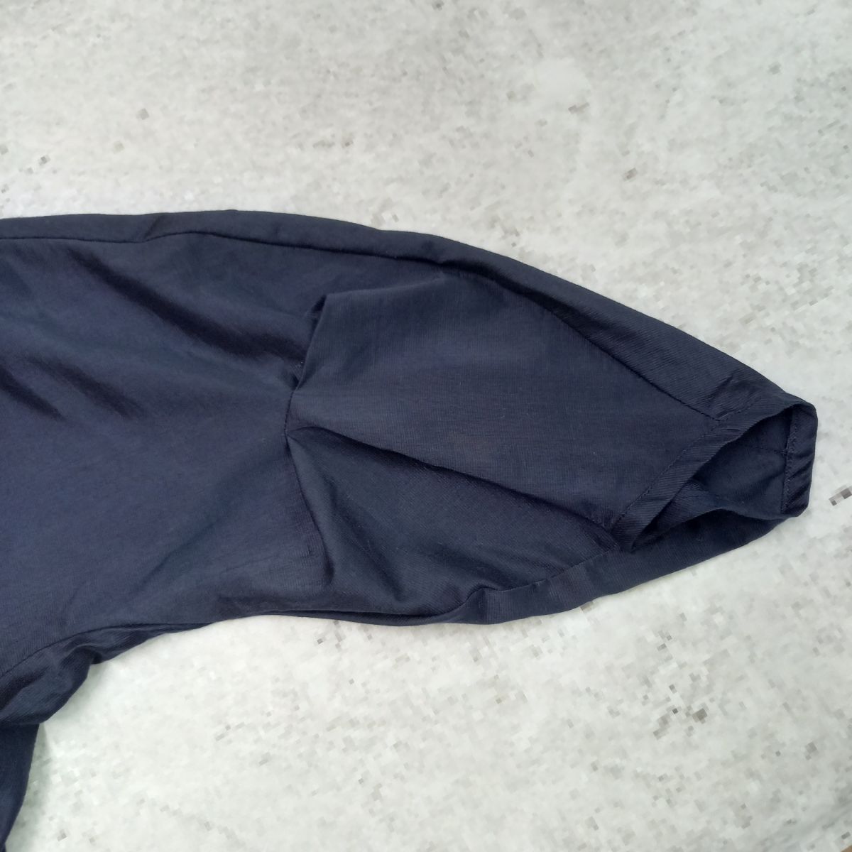  IPSE イプセ シャツ ワンピース キャミソール ペチコート付き タック 大人 ネイビー Mサイズ 〇 長袖 七分袖 シャツワンピース