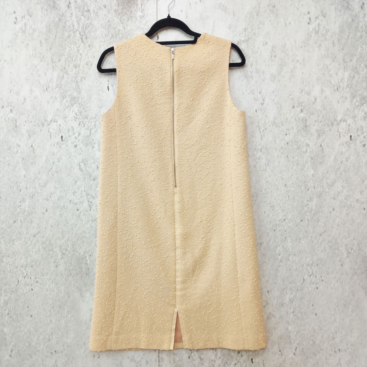 IENA イエナ ノースリーブワンピース ラメボンボン ツイード ストレートワンピース ナチュラル Mサイズ 〇