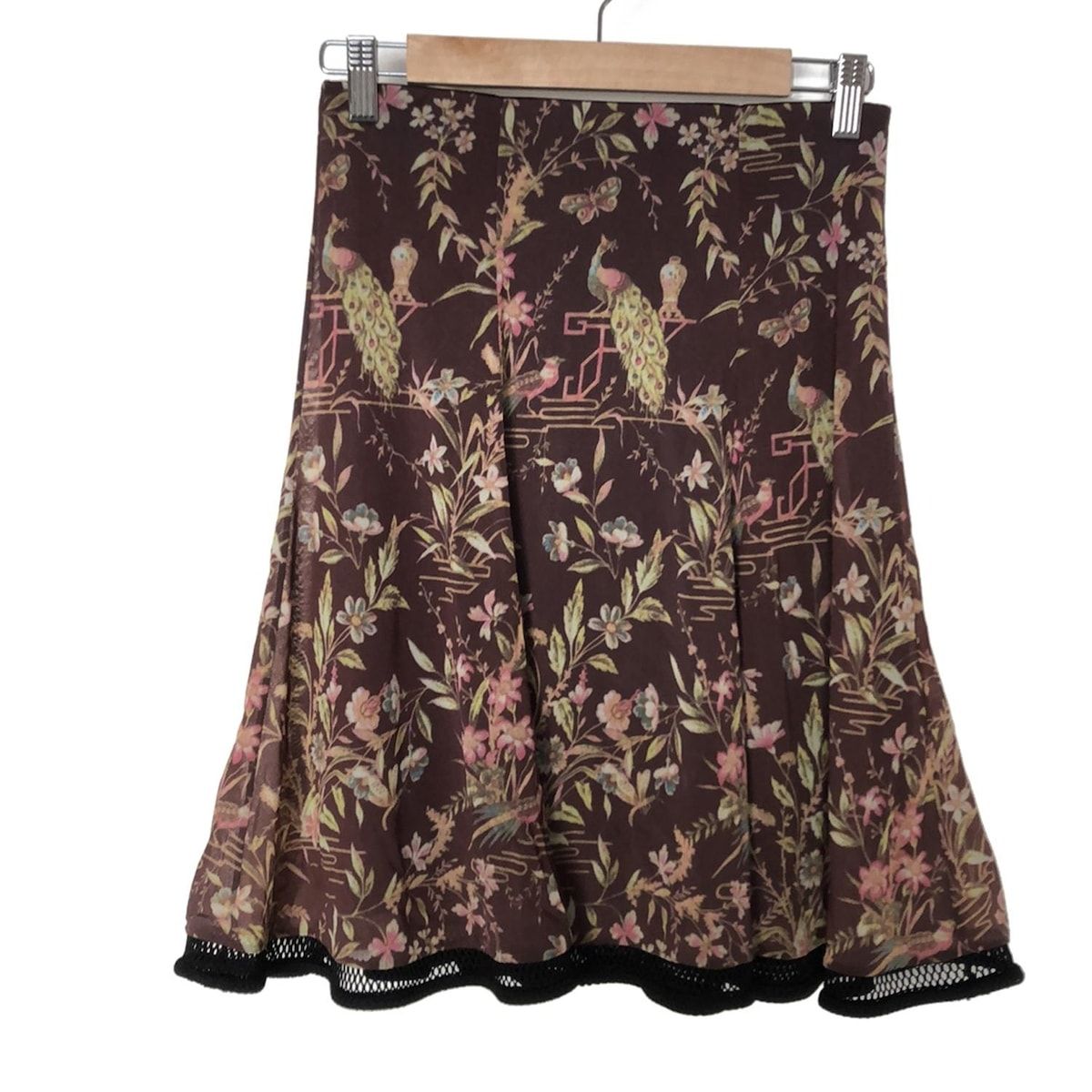 TAM ヴィヴィアンタム スカート サイズ0 XS レディース ボルドー ピンク マルチ ひざ丈 花柄