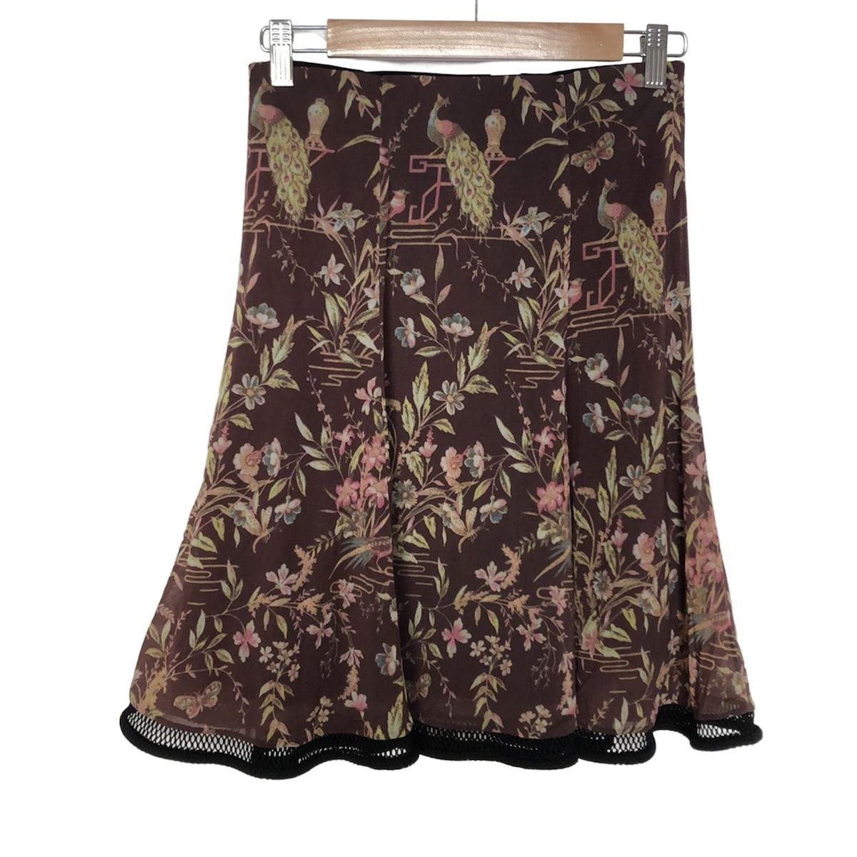 TAM ヴィヴィアンタム スカート サイズ0 XS レディース - ボルドー×ピンク×マルチ ひざ丈 花柄