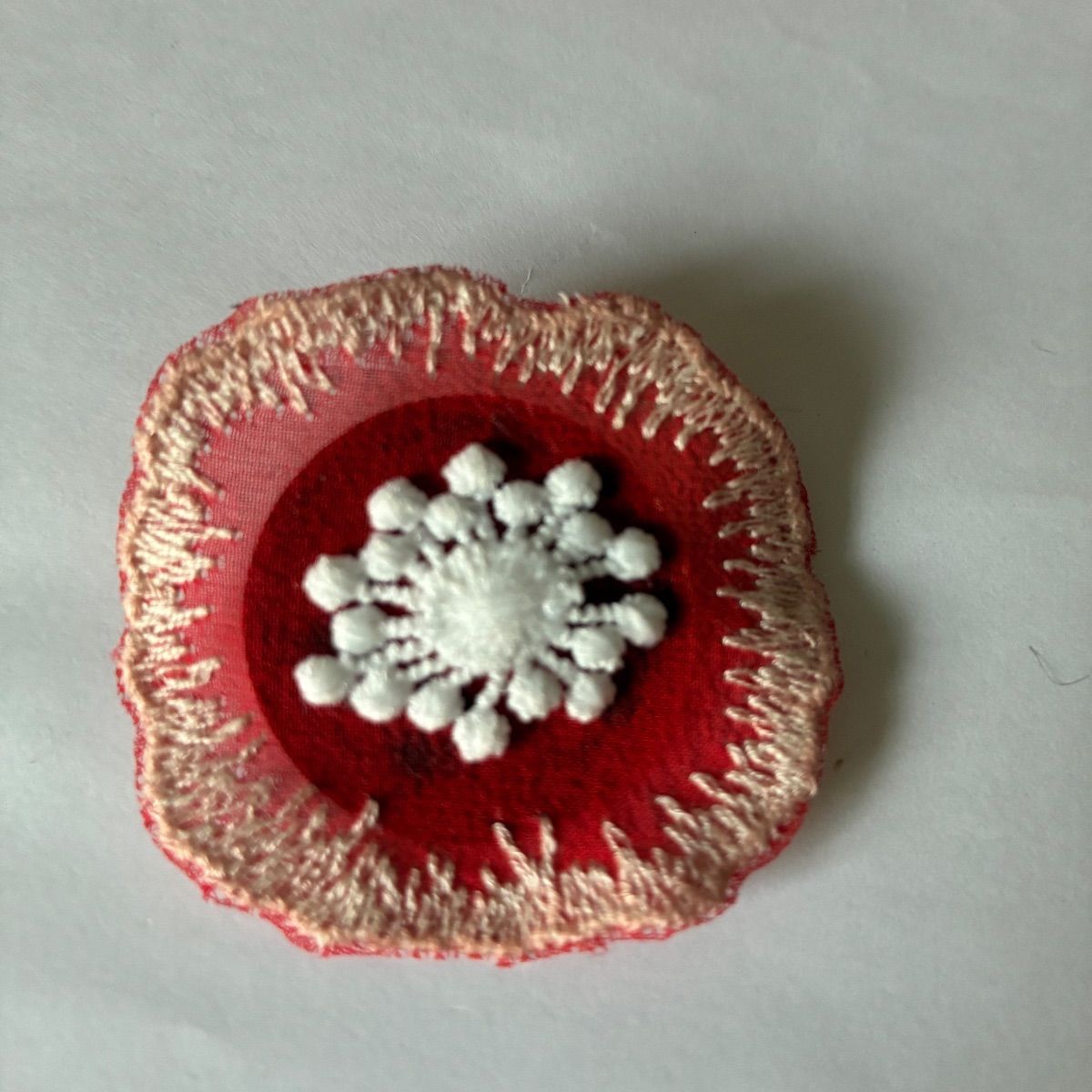 ミナペルホネン jelly flower刺繍生地使用 レッド ハンドメイド