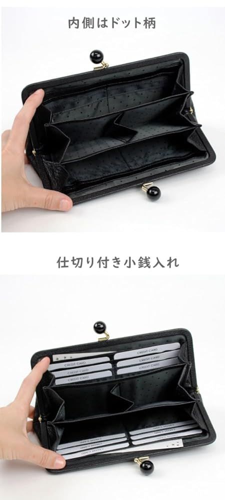  長財布 財布 レディース がま口財布 イエロー ドット Perche ペルケ アクリル玉 YEDOT 本革 革 おしゃれ 黄色 さいふ お財布 小銭入れ がま口 財布 キッズファッション小物