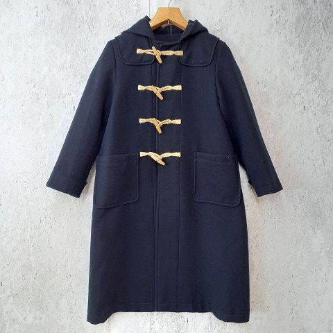 BEAMS BOY ビームスボーイ メルトン ロング ダッフルコート ロング アウター シンプル 定番アイテム ネイビー ◇〇☆