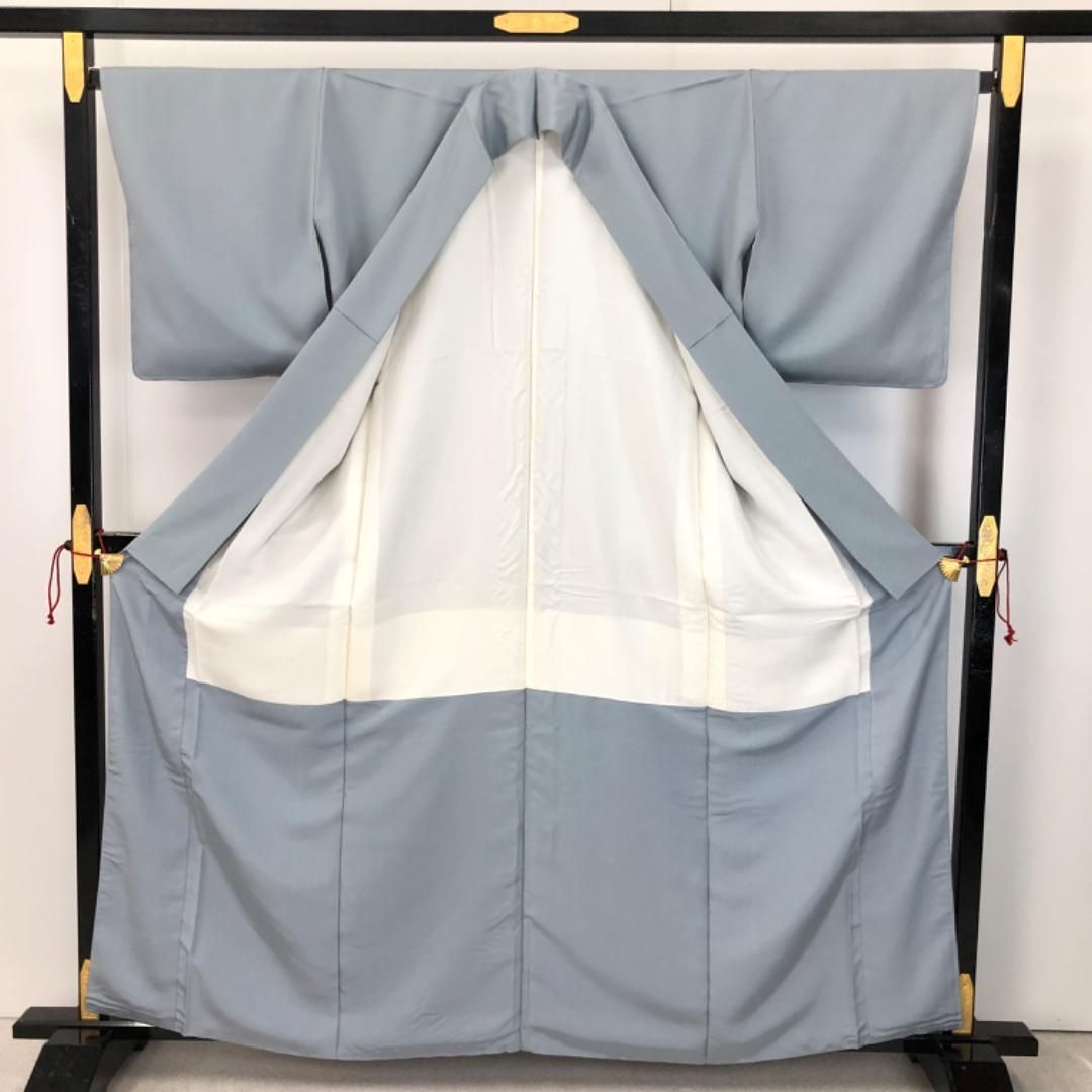 色無地 鬱金染 ウコン染 空鼠色 縮緬 しつけ糸 K-5623