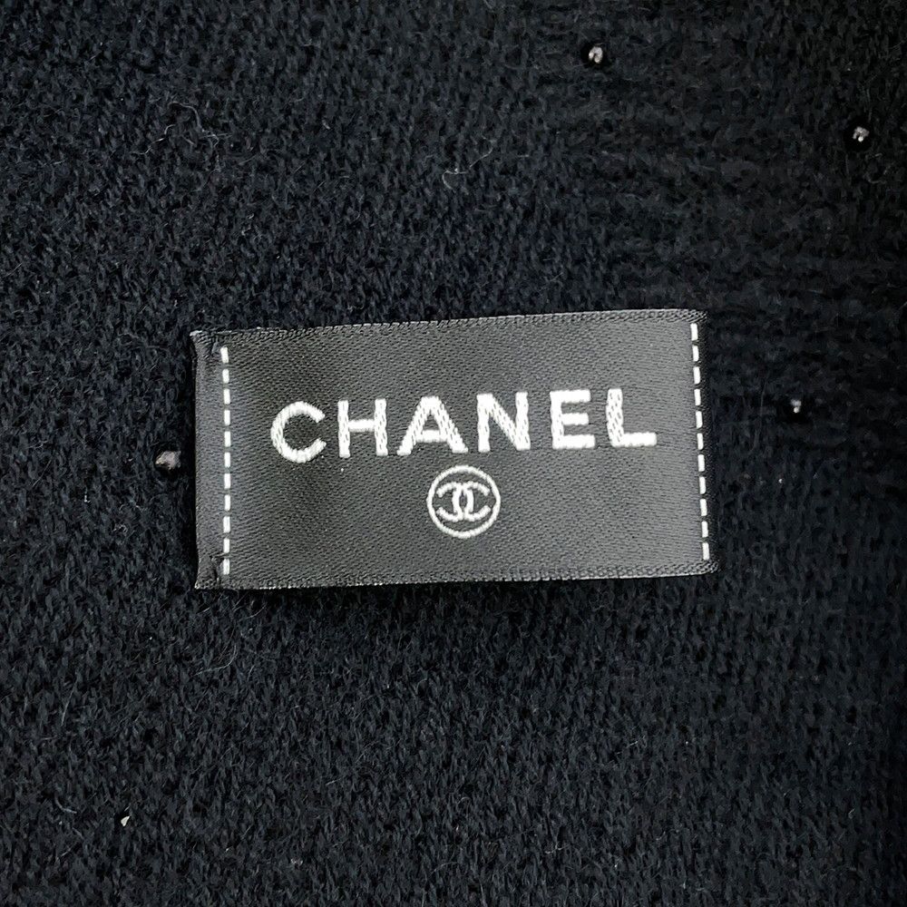 【新品未使用】シャネル CHANEL マフラー カシミヤ ココマーク ビーズ シャネル マフラー ココマーク カシミヤ ビーズ CHANEL ストール 黒