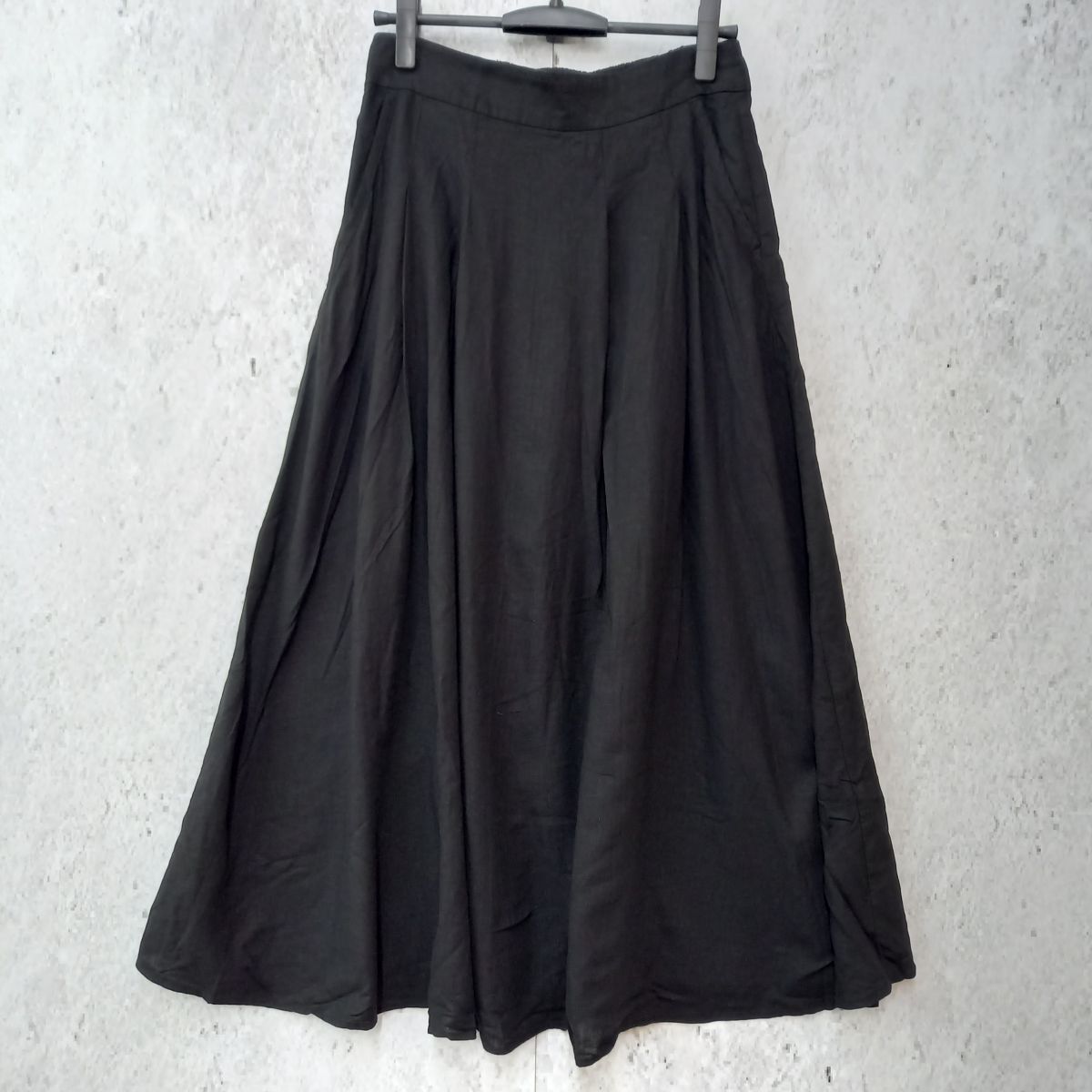 BEAUTY-YOUTH UNITED ARROWS ビューティーアンドユナイテッドアローズ フ スカート ウォッシャブル ロングスカート リネン レーヨンブレンド ブラック Lサイズ 〇□