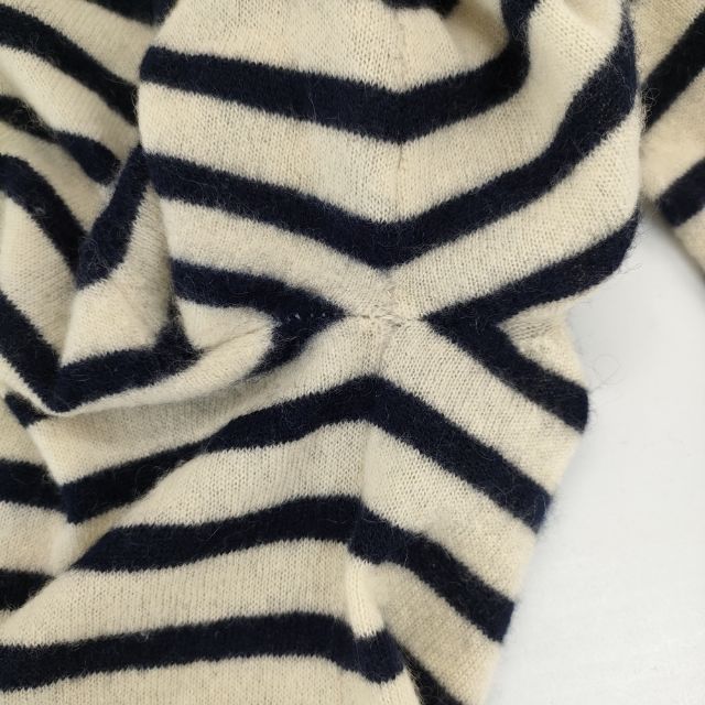 n100 n-8024-36 カシミヤ ボーダー セーター ニット アイボリー