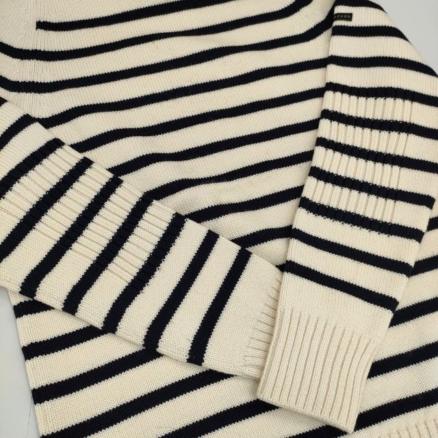 YURI+PARK イタリア製 メリノウール ボーダー セーター ニット