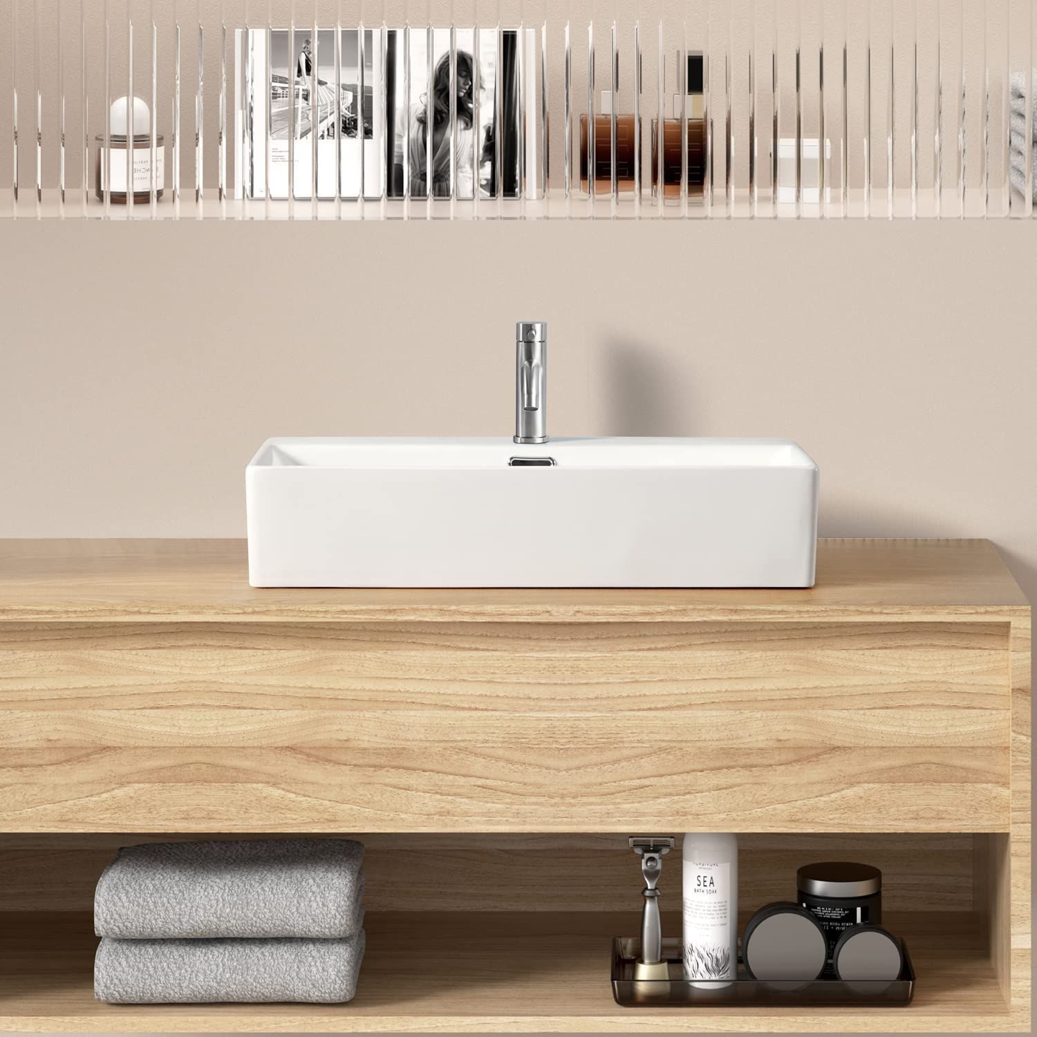 混合水栓付き 大型