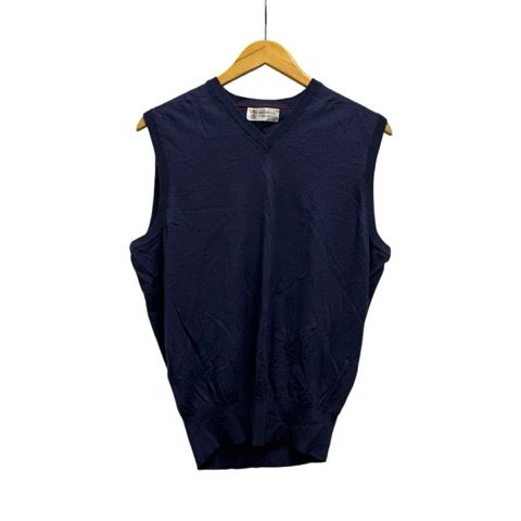 【中古】ブルネロクチネリ BRUNELLO CUCINELLI ベスト ニット セーター Vネック 無地 カシミヤ混 ウール混 52 紺 ネイビー レディース ブルネロクチネリ BRUNELLO CUCINELLI ベスト ニット セーター Vネック