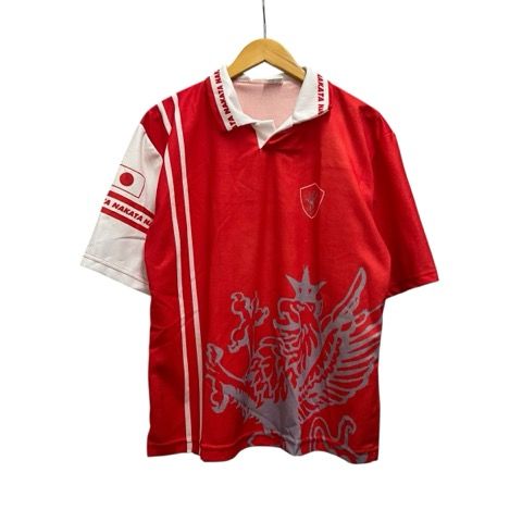 【中古】中田英寿 ペルージャ サッカー ユニフォーム ポロシャツ 半袖 プリント L 赤 レッド 白 ホワイト メンズ 中田英寿 ペルージャ サッカー ユニフォーム ポロシャツ 半袖 プリント