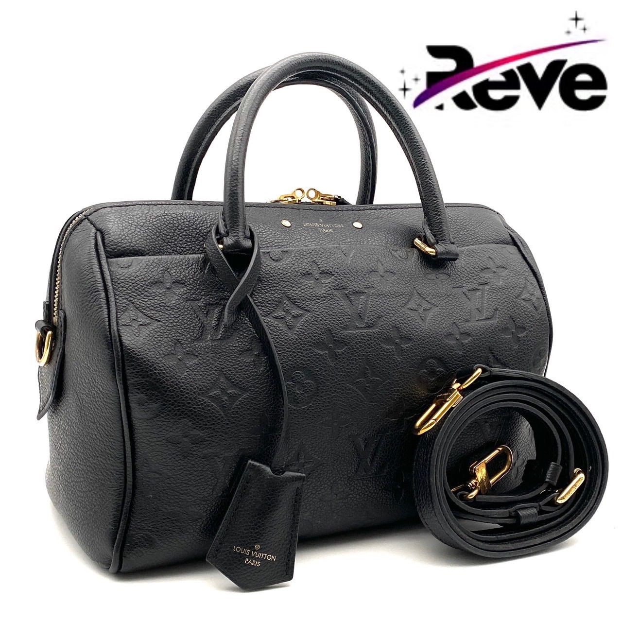 ルイヴィトン モノグラム アンプラント スピーディ ハンドリエール25 ブラック ハンドバッグ ショルダーバッグ