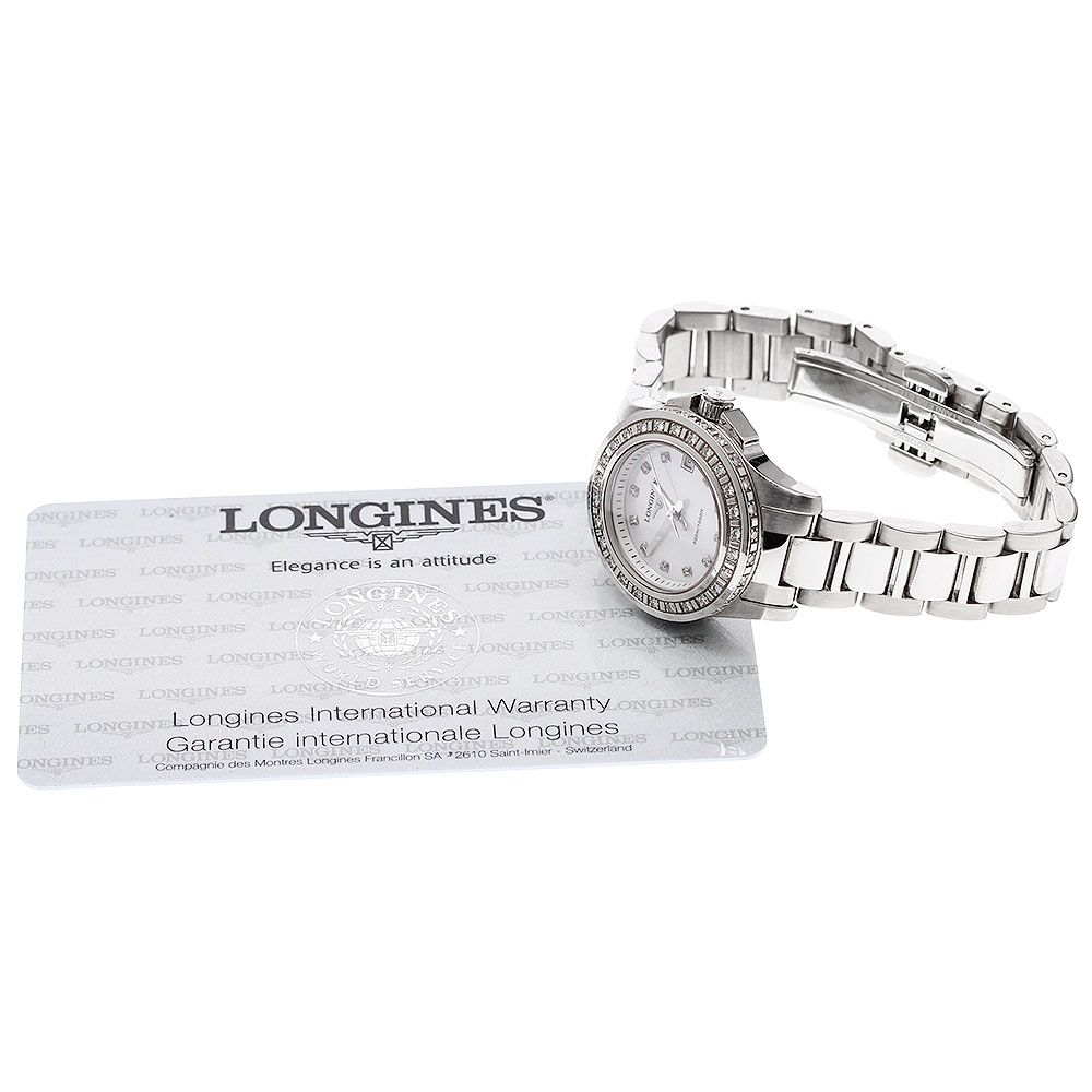 ロンジン L 3.158.0 コンクエスト ダイヤベゼル クォーツ レディース 保証書付き_917446