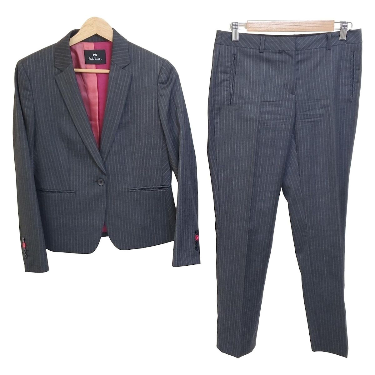 PaulSmith ポールスミス レディースパンツスーツ レディース ダークグレー ライトブラウン ライトグレー ストライプ