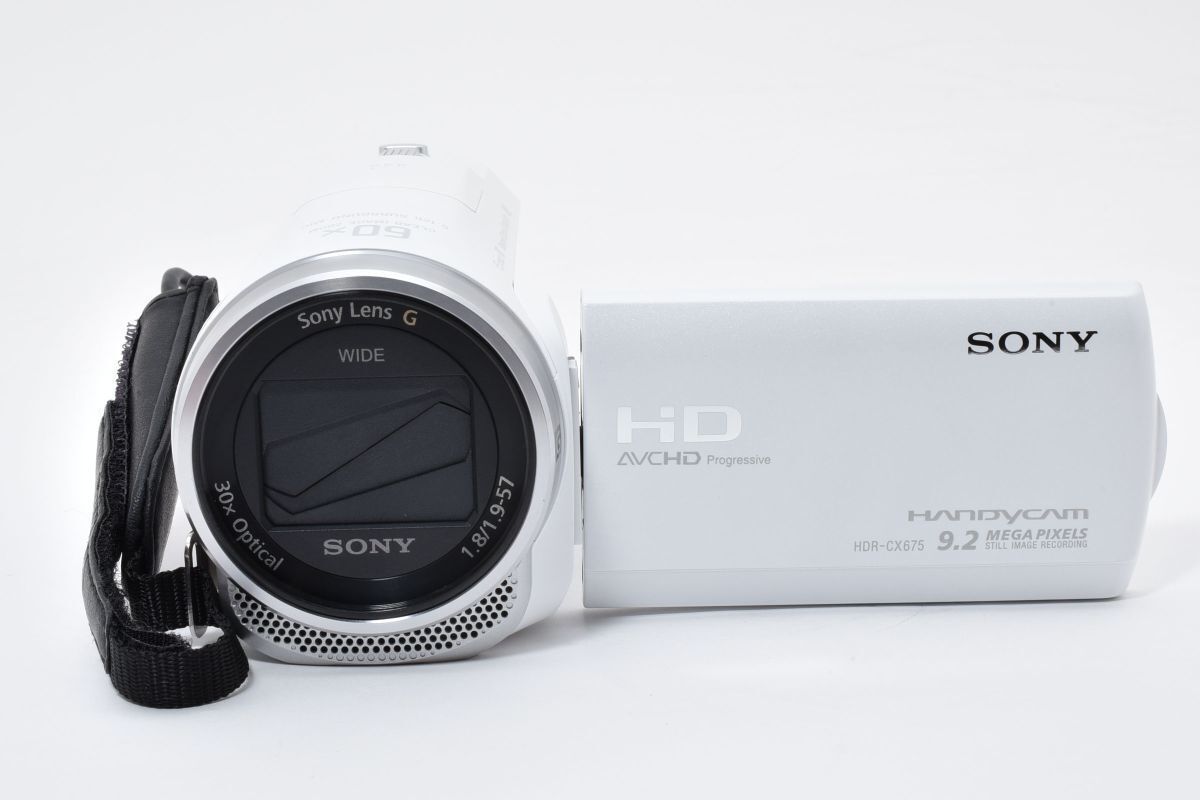 美品 SONY HDR-CX675 ホワイト ハンディカム フルHD ビデオカメラ