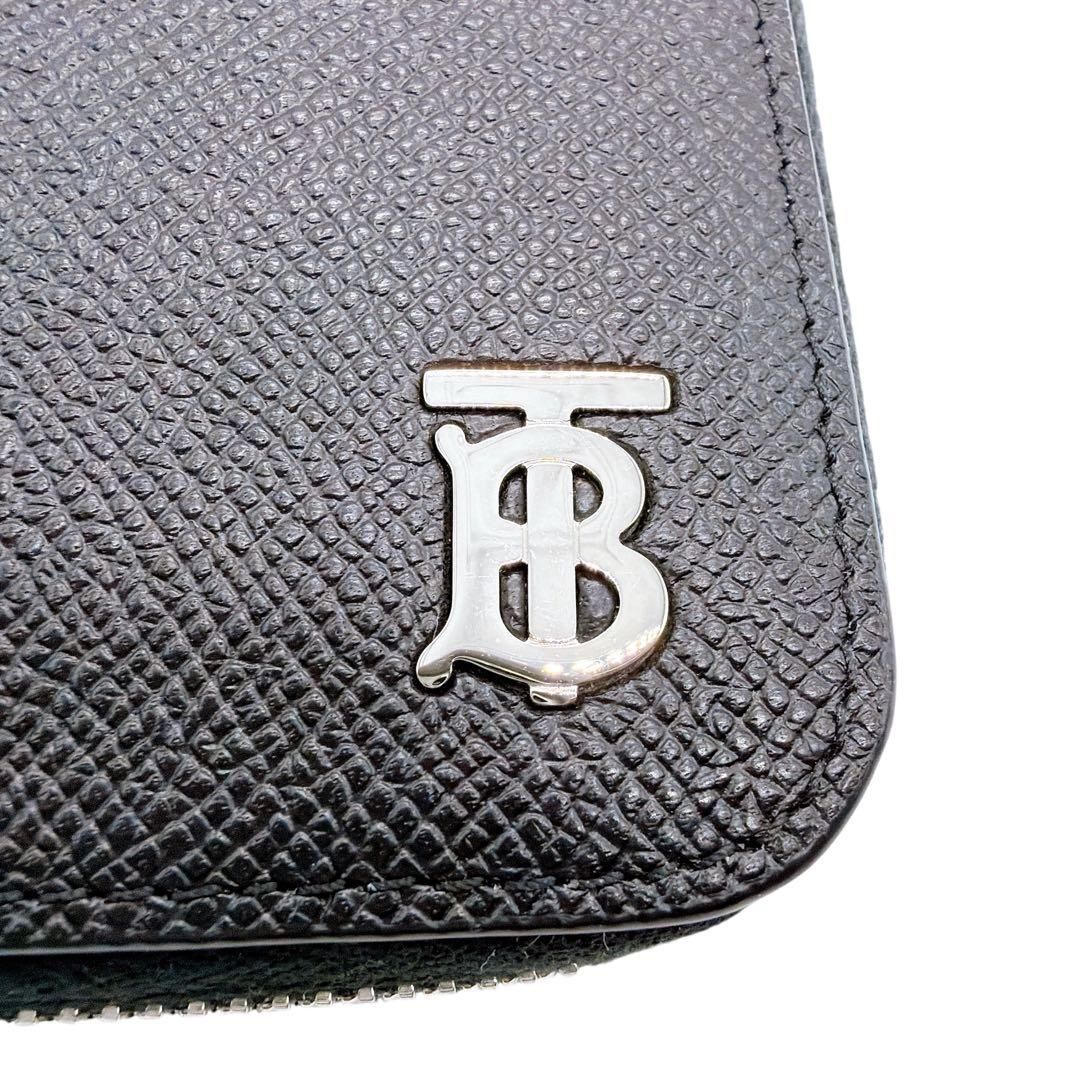 バーバリー レザー TBロゴ ラウンドファスナー 長財布 BURBERRY 美品