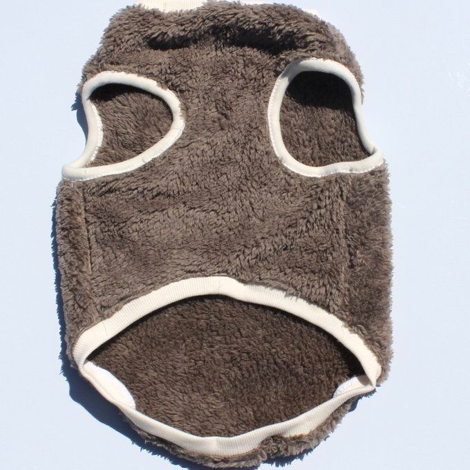 完成品 犬服 タンクトップ モコモコ モカ ハンドメイド 冬服 ペット服