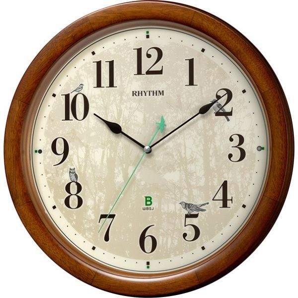 リズム時計 報時時計 日本野鳥の会 四季の野鳥 報時掛時計408