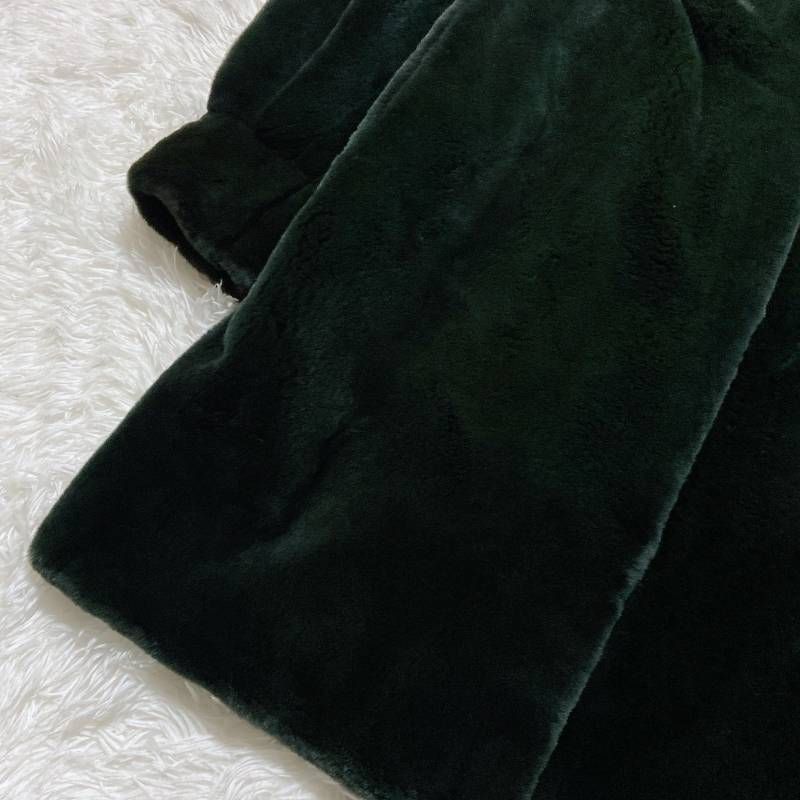 激レア✨サガミンク 希少カラー グリーン ファーコート ロング丈 裏地総柄 SAGA MINK サガミンク シェアードミンク 銀サガ 最高級 リアルファー