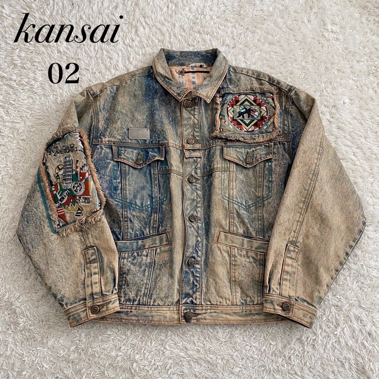 kansai o2 山本寛斎 デニムジャケット 短丈 アート 刺繍 平成 y2k