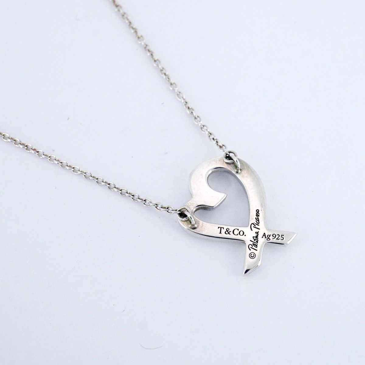 5jpb0096】ティファニー ネックレス ラビングハート シルバー925【中古