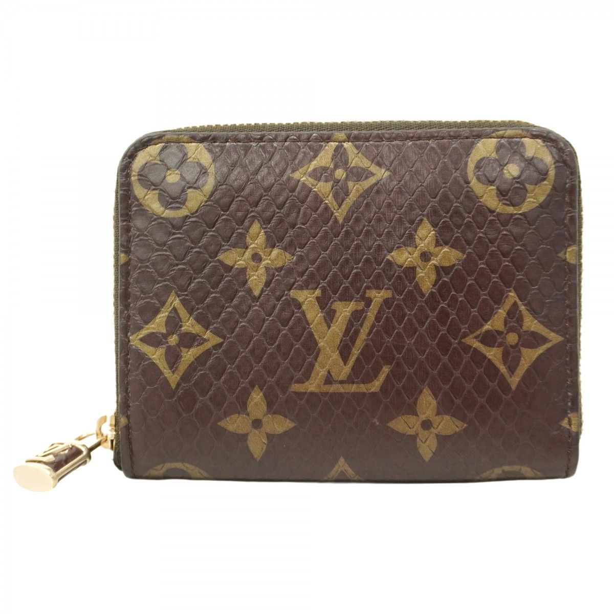 5 pb 1918 ルイヴィトン コインケース モノグラムパイソン ジッピーコインパース N 80149 パイソン ブラウン レディース